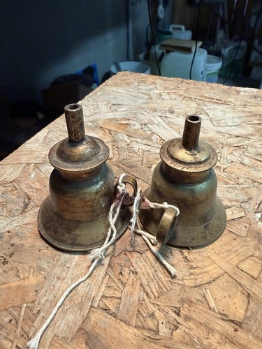 Lampade antiche olio - antiche, coppia