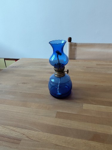 Lampada olio vetro blu - ad,